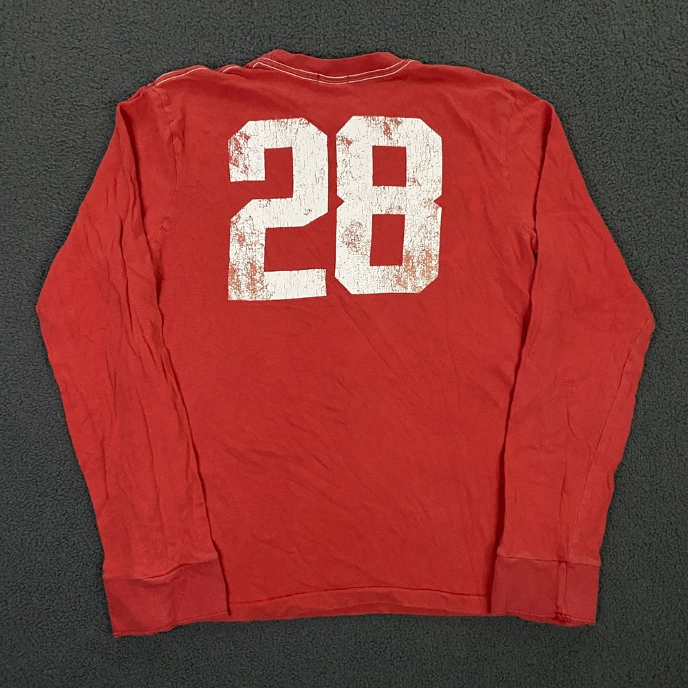 Abercrombie & Fitch Long Sleeve T-Shirt Mens Medium Red Muscle Fit Vintage Y2K - Picture 5 of 9